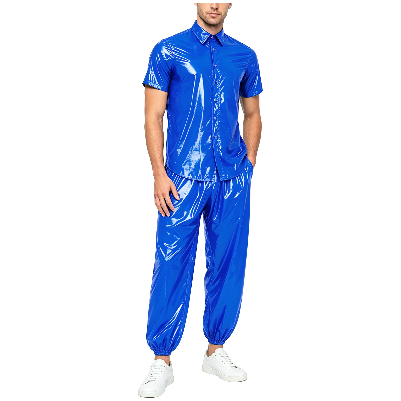 Cycling Gear Rain - Veste imperméable brillante pour homme, pantalon,